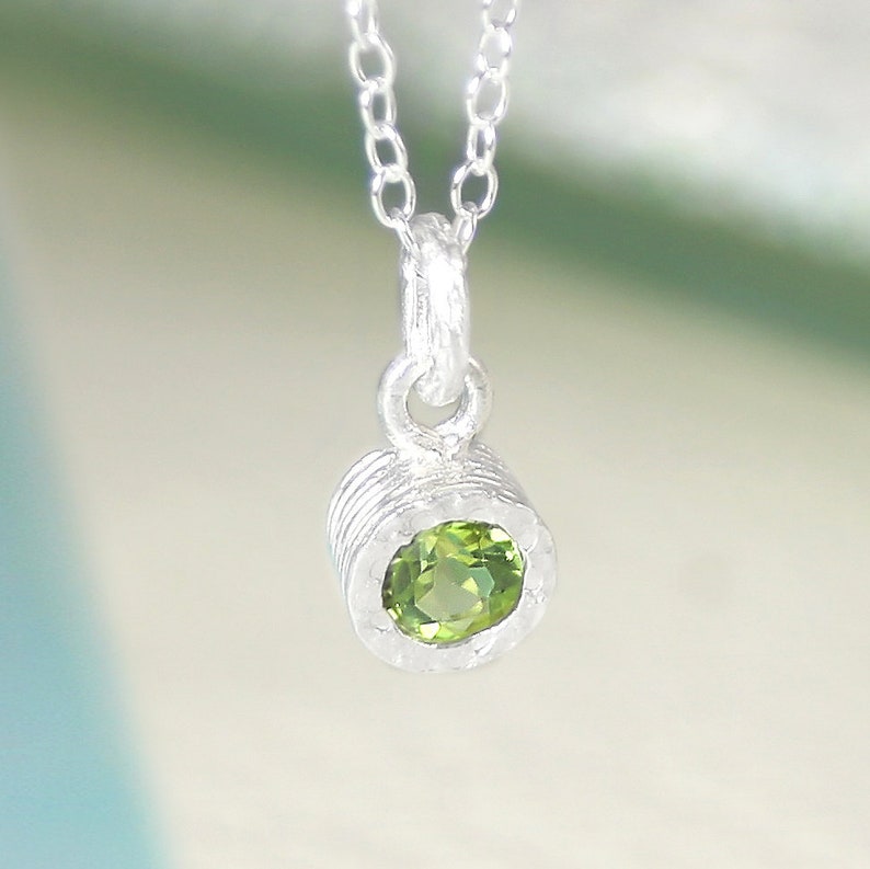 Peridot Jewelry Set Gemstone Necklace Peridot Stud Earring August Birthstone Pendant Sterling Silver Jewelry Set Necklace Only