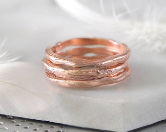 Rose Gold Ring, Stacking Ring,Band Ring,Statement Gold Ring,Thin Ring,Organic Ring,Simple Ring, Silver Ring,Rose Gold Jewelry,Textured Ring