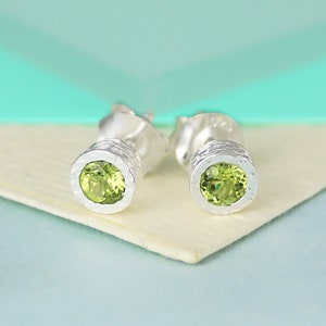 Peridot Jewelry Set Gemstone Necklace Peridot Stud Earring August Birthstone Pendant Sterling Silver Jewelry Set Studs Only