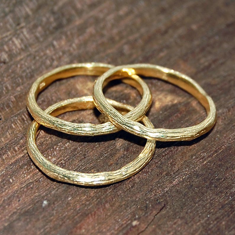 Gold Stacking Ring-textured Gold Ring-boho Ring-stackable | Etsy UK
