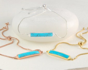 Turquoise Bar Bracelet,Modern Gold Bracelet,Gemstone Friendship Bracelet,Gold Turquoise Bracelet,December Birthstone Bracelet,Gold Bracelet