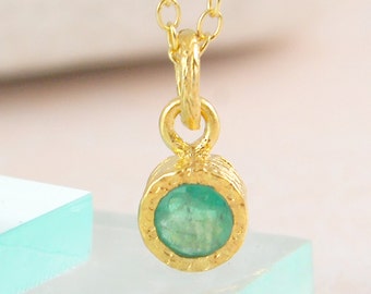 Emerald Gemstone Pendant Gold Birthstone Jewelry Emerald Jewelry Set Raw Emerald Earrings Emerald Necklace Sterling Silver Necklace