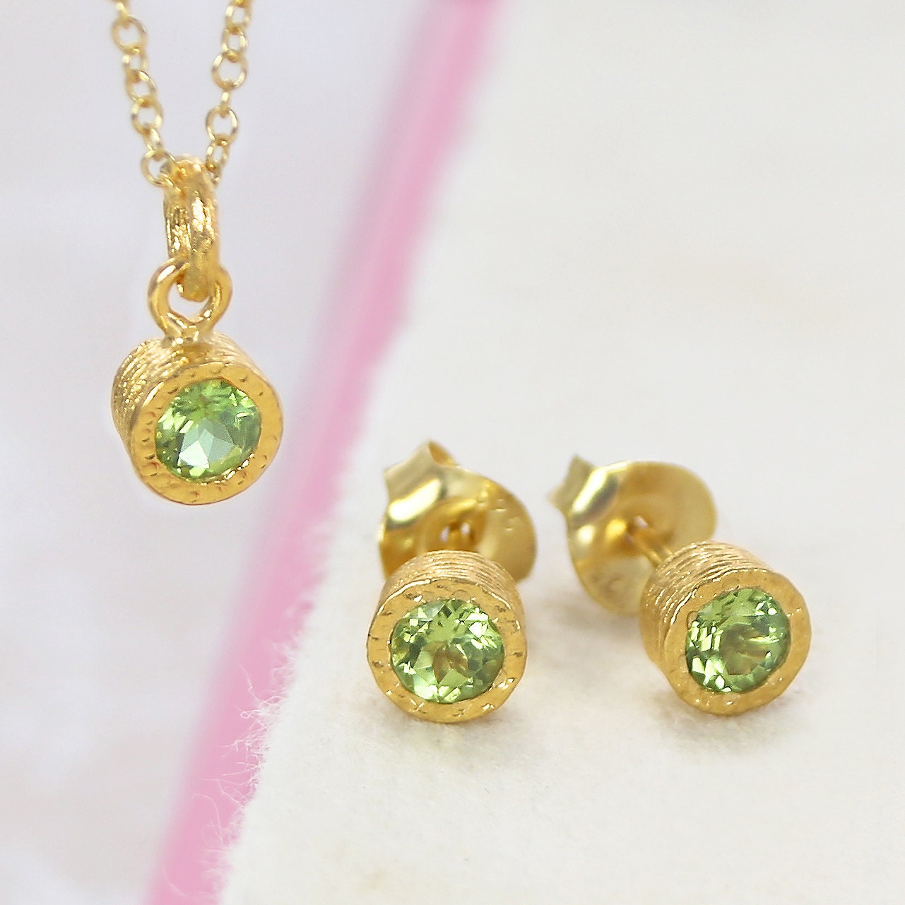 Peridot jewelry cheap set gold