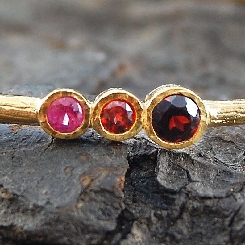 Ruby Bangle, Ruby Bracelet, Gemstone Bracelet, Garnet Bracelet, Gemstone Bangle, Boho Bracelet, Gold Gemstone Bangle, Red Gemstone Bangle image 4