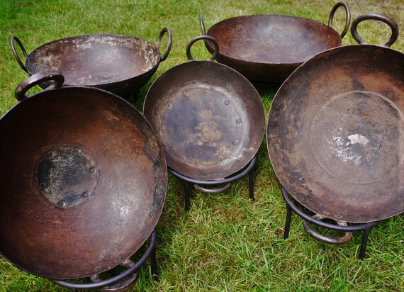 Vintage Genuine Indian Kadai Fire Pits Etsy