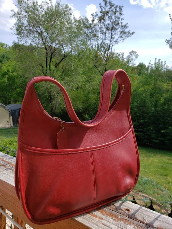 Vintage Coach 9033 Ergo bag red leather hobo