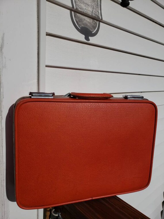 Vintage Invicta suitcase attache case bag orange r
