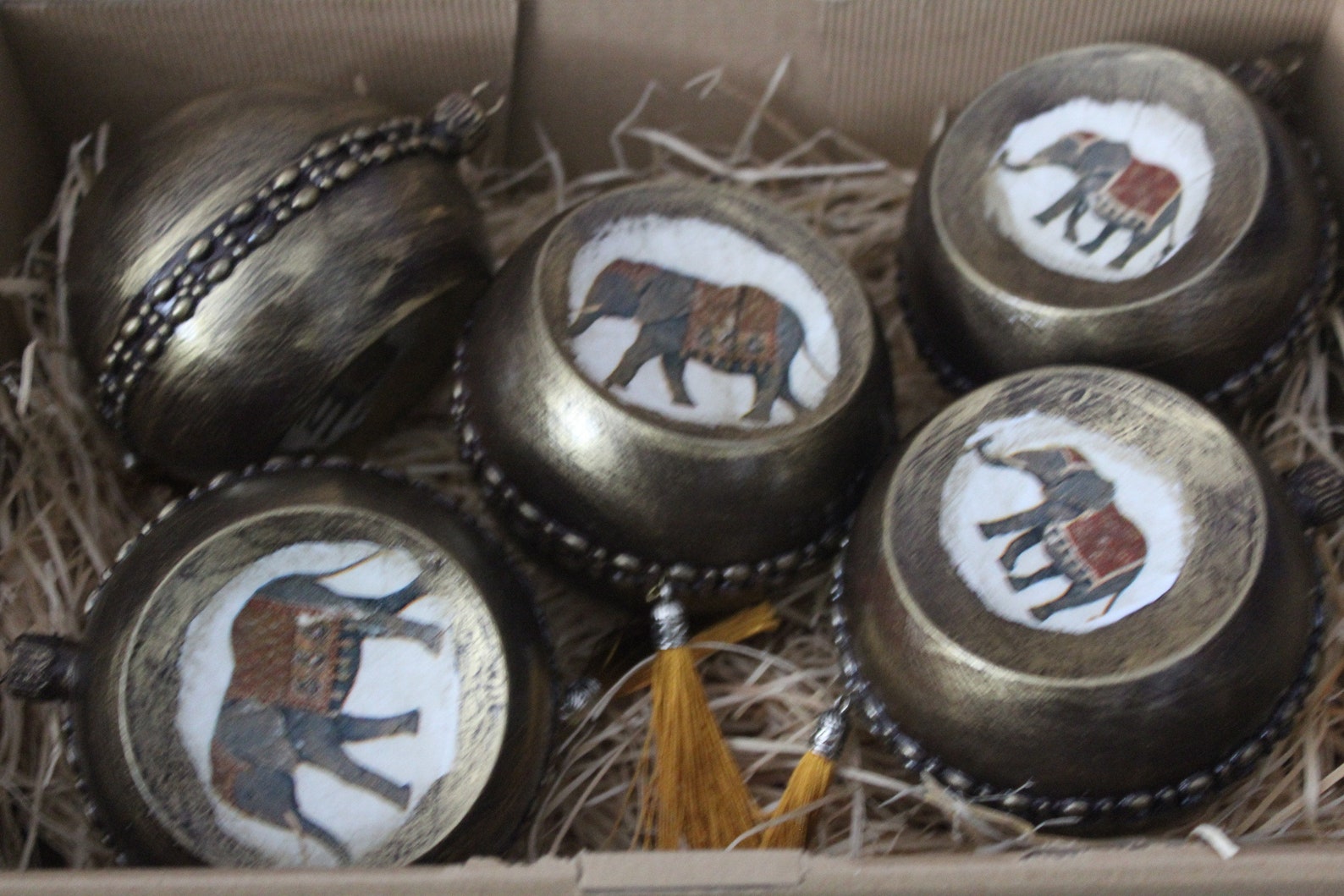 Oriental ornament SET OF 5 ornaments hanging oriental indian Etsy