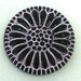 Czech Glass Cabochon 10"= 23mm - hand painted Daisy - black, lilac (C23015)
