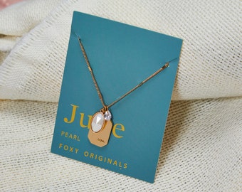 June Birthstone Necklace in Gold | Birthday Gift, Inspirational, Birthday Jewelry, Love