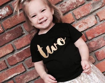 TWO, graphic tee, second birthday, birthday shirt, hipster kid, birthday shirt