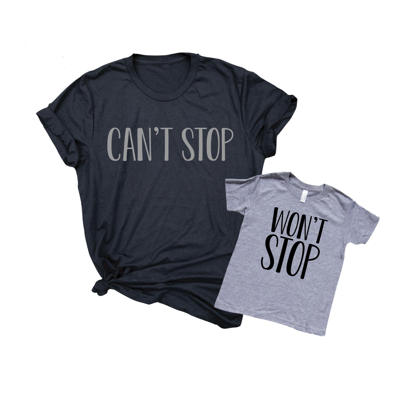 Mommy and Me shirts - can't stop won't stop - funny toddler kids boy girl shirt - mom life - funny mom matching shirts - mothers day gift