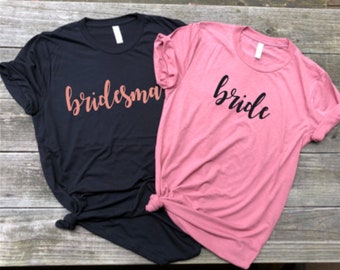 Bridal party tee, wedding gift, bridesmaid, ladies tee, bachelorette party, bachelorette tee, bride, wedding, cute bachelorette shirt