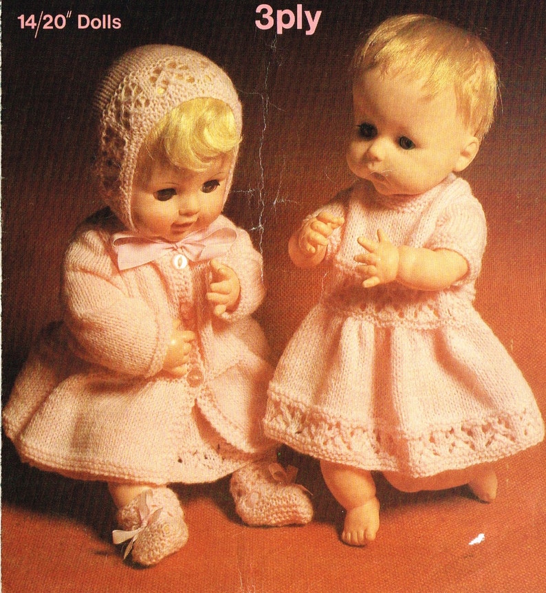 Dolls Knitting Pattern.1416 and 18 20 Doll. . Vintage Copy. PDF Instant