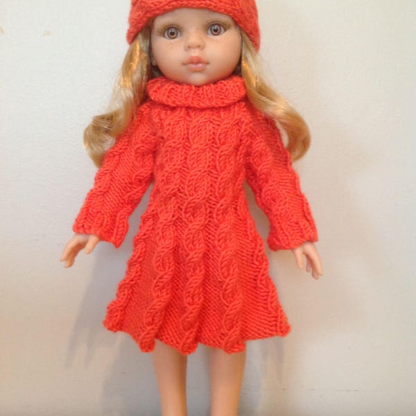 Dolls fashion clothes knitting pattern for 14 inch doll. PDF instant download