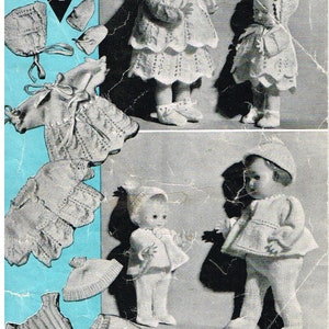 Dolls clothes knitting pattern for 7" & 10" Baby doll. PDF Instant download