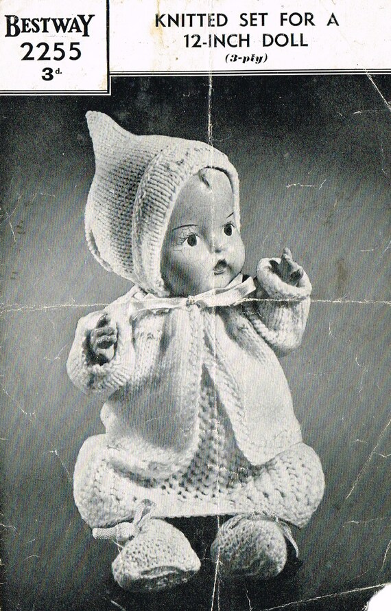 Baby Doll Knitting Pattern for 12 Inch Doll. PDF Instant Etsy UK