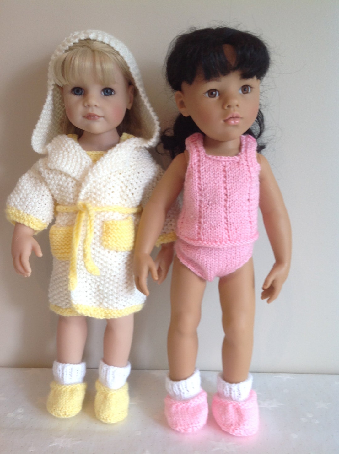 Dolls Fashion Knits Dressing Gown Vest Knickers and Slipper Etsy