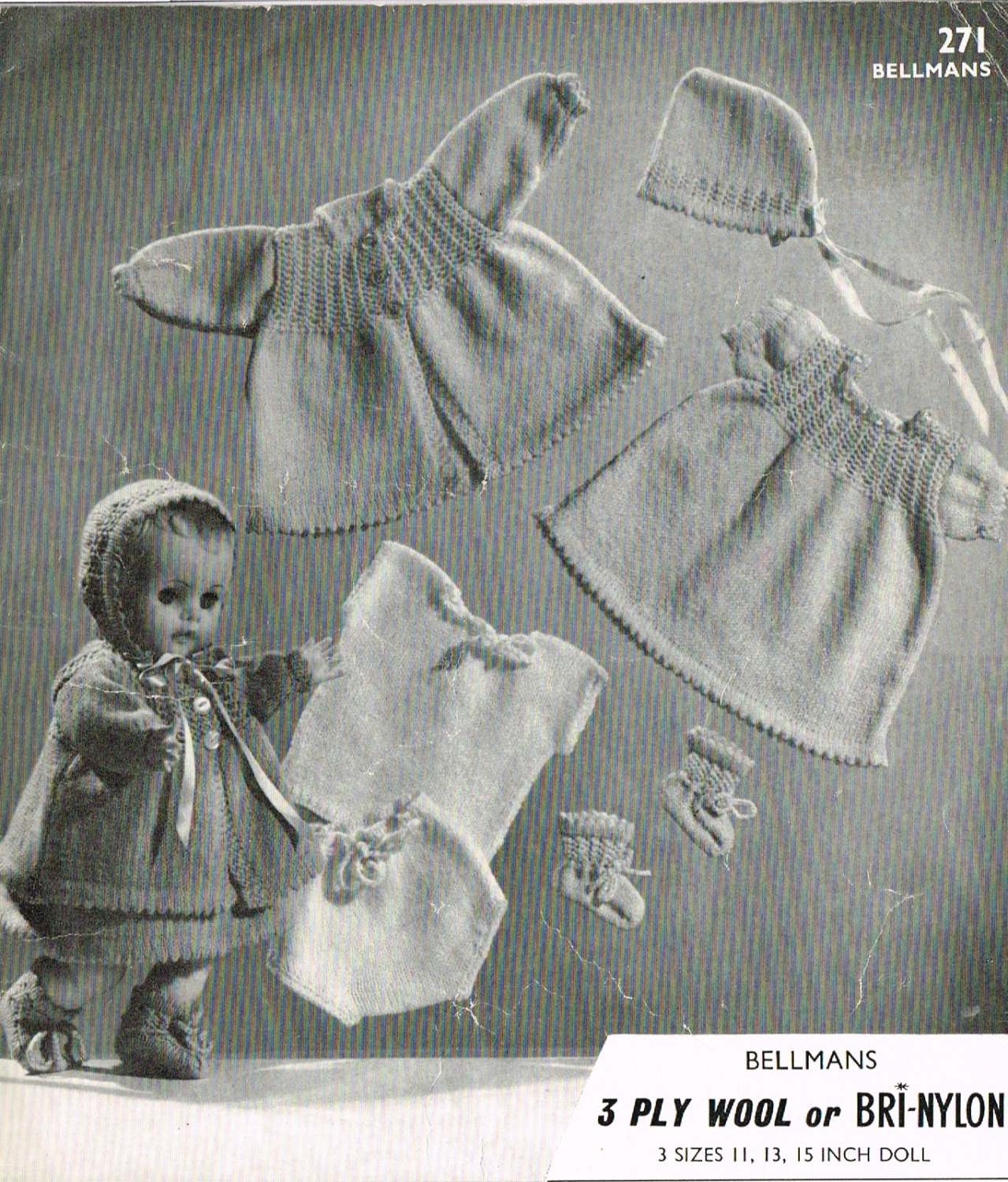 Dolls Clothes Knitting Pattern for 11 13 & 15 Baby Doll. PDF Instant