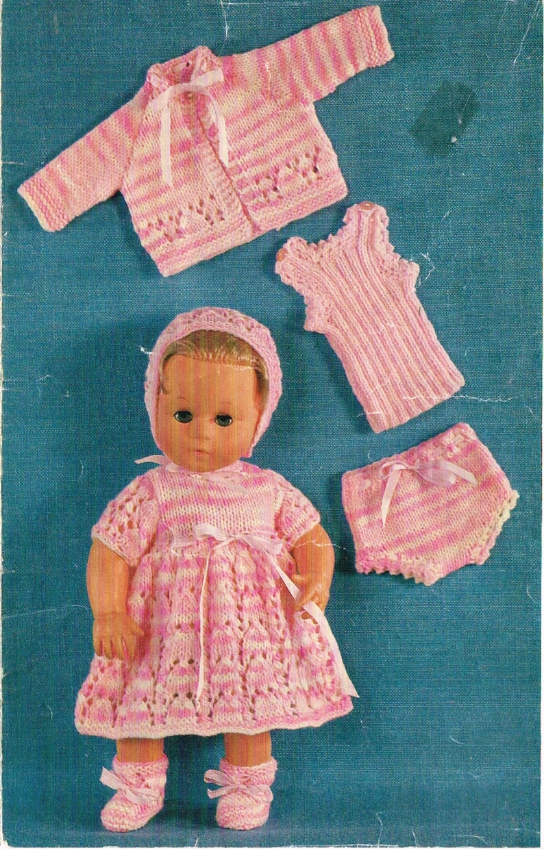 Dolls Clothes Knitting Pattern.14 Doll. Vintage Copy. PDF Instant Download Etsy