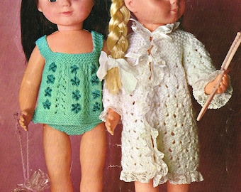 Dolls clothes knitting pattern for 14"-16"-18" doll. . PDF Instant download.