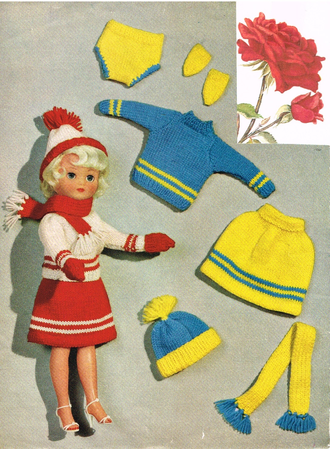 Dolls Clothes Knitting Pattern.1012 and 1416teenage Doll.vintage Copy