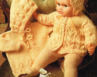 Dolls knitting pattern for 23" baby doll. PDF Instant download