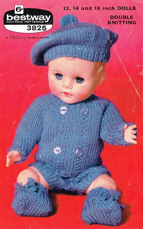 Dolls Clothes Knitting Pattern for 12 14 &16 Etsy