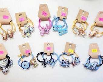 Blue or Brown Dog Elastic Hairties U Pick
