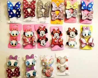 Minnie, Mickey, Daisy Hairclips - U Pick