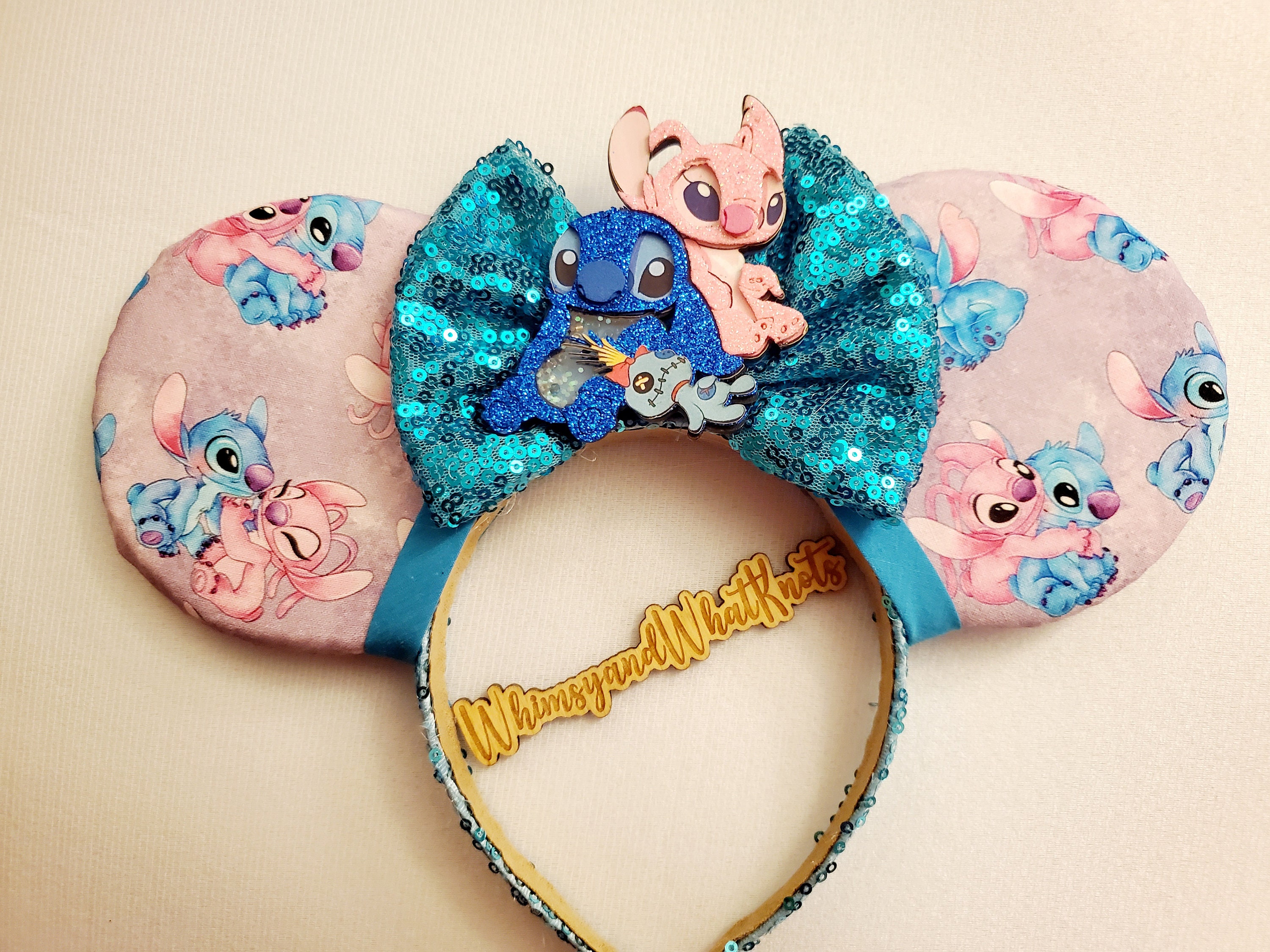 Stitch and Angel Disney Ears Angel and Stitch Mickey Ears - Lily and Stitch Mickey Ears  main image 2
