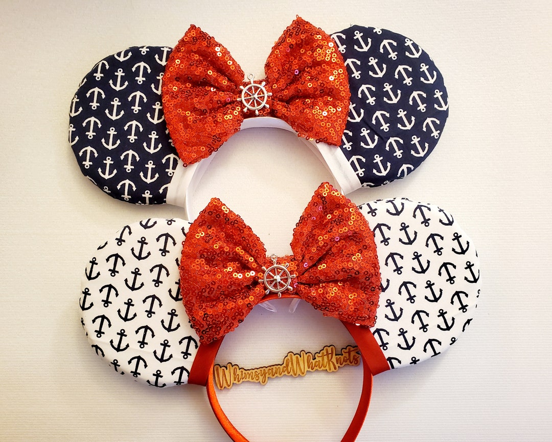 Anchors, Nautical Themed Minnie Mouse Ears - U Pick - Etsy display picture 1