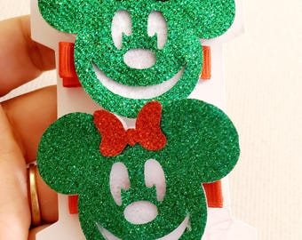 Christmas Mouse hairclips