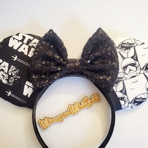 Oreilles de Minnie Mouse Storm Trooper de Star Wars = avec ou sans noeud