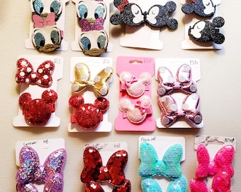 Minnie, Mickey, Daisy Hairclips - U Pick