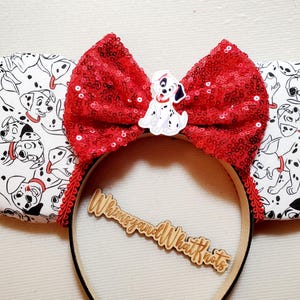 101 Dalmations Minnie Mouse Ears - U choose finish on Bow