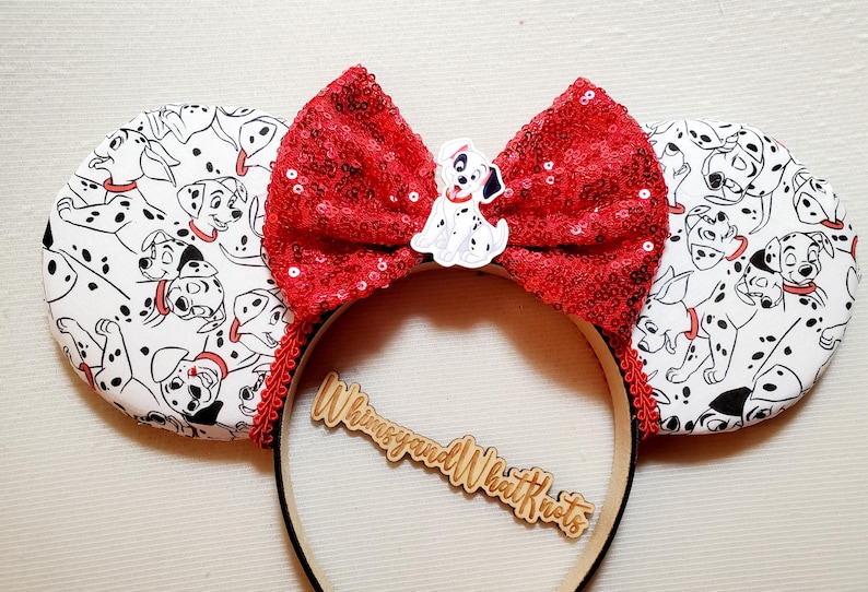 101 Dalmations Minnie Mouse Ears - U choose finish on Bow image 1