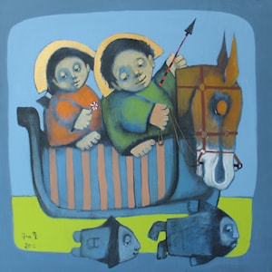 PINTURA AL ÓLEO, pintura de amor, regalo de Navidad, pintura de caballos, pintura abstracta de caballos, pintura de caballos de fantasía, arte original de caballos imagen 2
