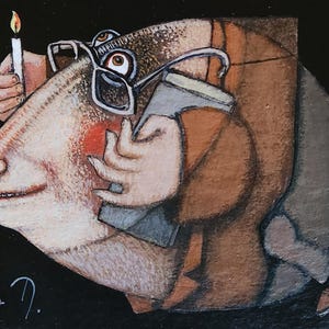 Voy a donde quiero ir, Retrato de hombre, Arte pequeño, Hombre pez,