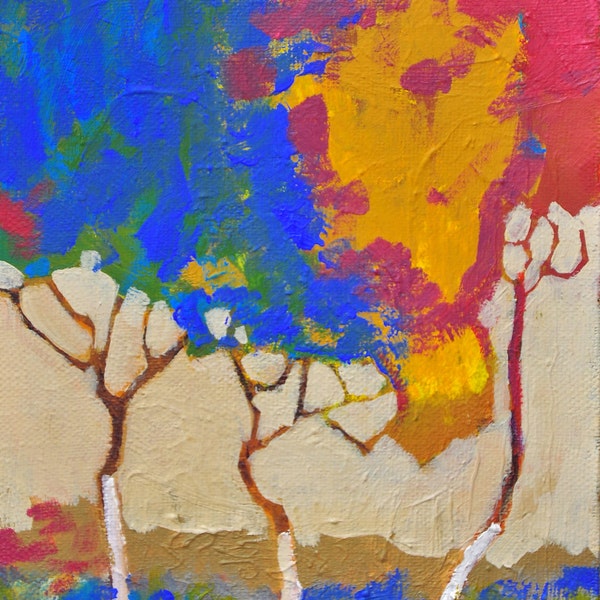 Original Painting  ( AUTUMN ) .Original Trees.Oil,Canvas.Size-7.8 inch / 11.8 inch.Free Shipping