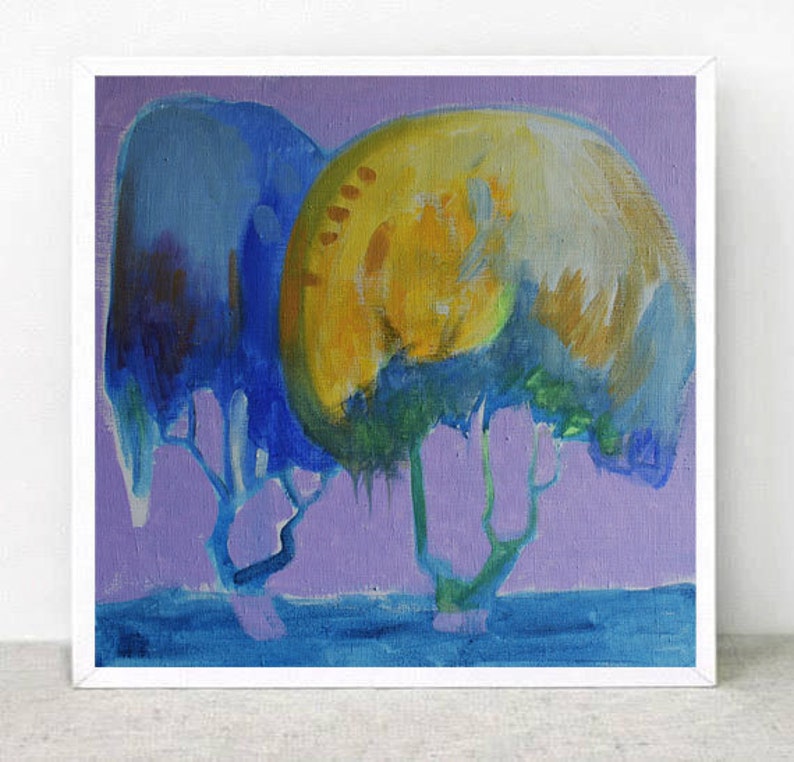 Acrylic painting Trees painting Acrylic trees Trees Trees on canvas Purple trees Painting on canvas For sale Landsczpe painting image 1