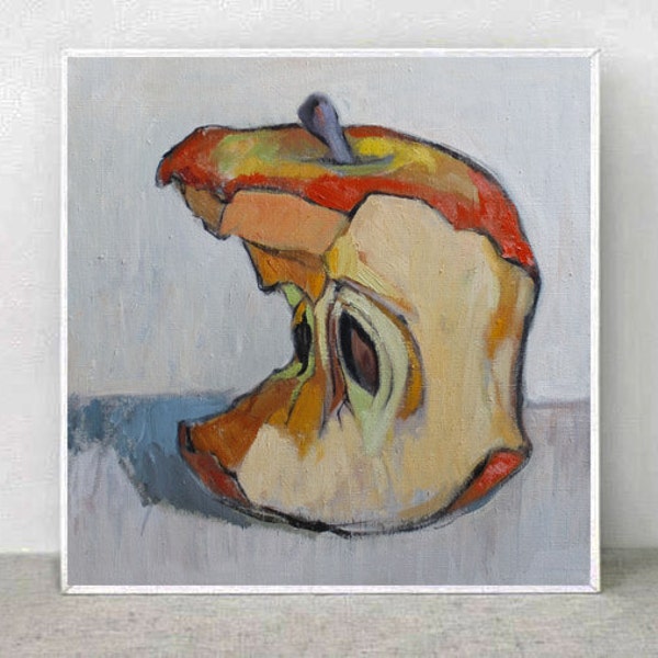 Original Painting   .Free Shipping   " Apple "    40 cm /40 cm. ( 15,7  inch / 15,7  inch)