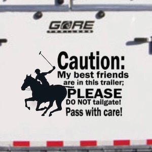 Equestrian Decal, Caution: My Best Friends, Polo Player