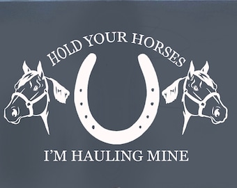 Pferdeanhänger Aufkleber, Halte Deine Pferde, Quarter Horse