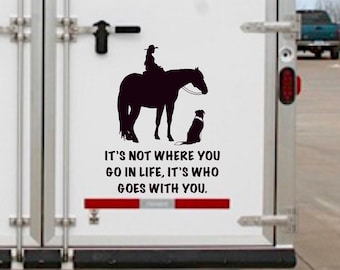 Trailer Decal, Horse, Best Friend, Border Collie