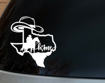 Adesivo para casa do Texas Cowboy, decalque estadual, chapéu de cowboy, decalque ocidental