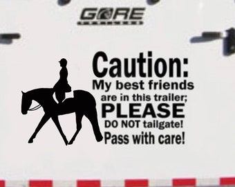 Decalque para trailer de cavalo, cuidado: melhores amigos, adestramento