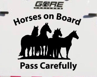 Horse Trailer Decal, Horses On Board, Pass Carefully, Horse Herd
