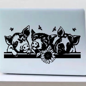 Cute Pig Decals, Farm Decal, Car Decal, Pig Lover Decal, Kune Kune Pig