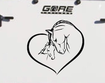 Decalque para trailer de cavalo, égua e potro, cavalo, amor